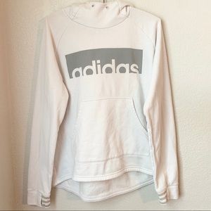 White adidas hoodie with cowl neckline